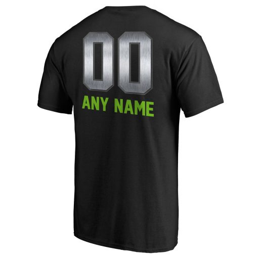 Seattle Seahawks Personalized Midnight Mascot T-Shirt – Black - Image 3