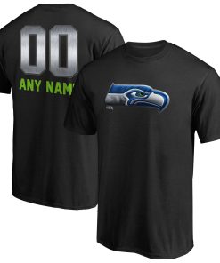 Seattle Seahawks Personalized Midnight Mascot T-Shirt – Black