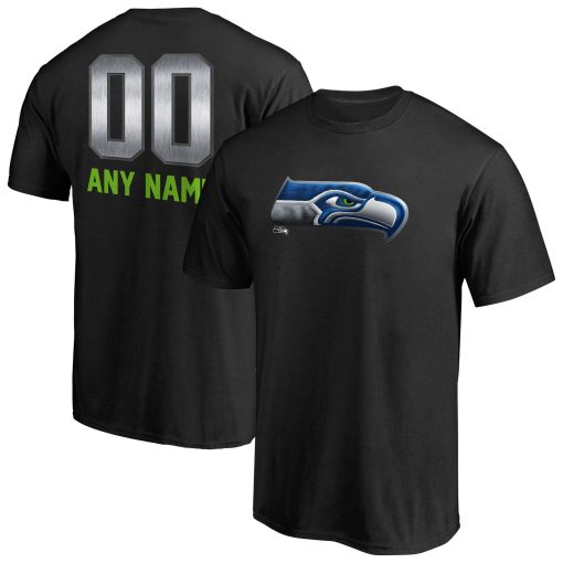 Seattle Seahawks Personalized Midnight Mascot T-Shirt – Black