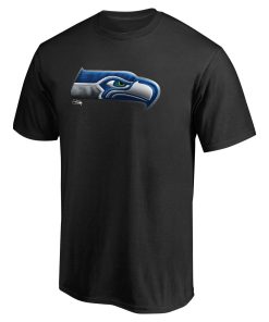 Alternative view of Seattle Seahawks Personalized Midnight Mascot T-Shirt – Black