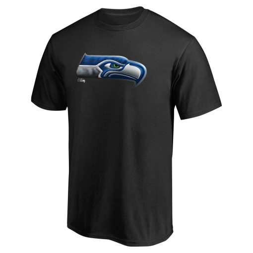 Seattle Seahawks Personalized Midnight Mascot T-Shirt – Black - Image 2