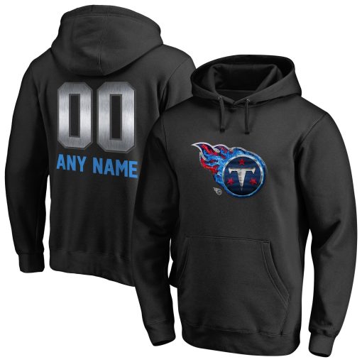 Tennessee Titans Personalized Midnight Mascot Pullover Hoodie – Black