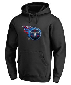 Alternative view of Tennessee Titans Personalized Midnight Mascot Pullover Hoodie – Black