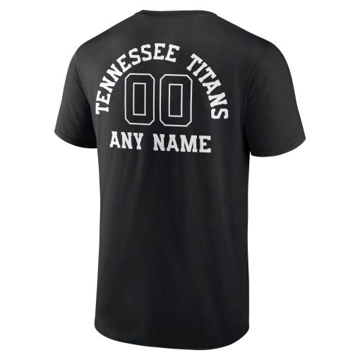 Tennessee Titans Personalized Name & Number Monochrome T-Shirt – Black - Image 3