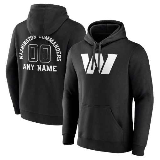Washington Commanders Personalized Name & Number Pullover Hoodie – Black