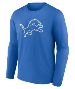 Alternative view of Detroit Lions  Team Authentic Custom Long Sleeve T-Shirt – Blue