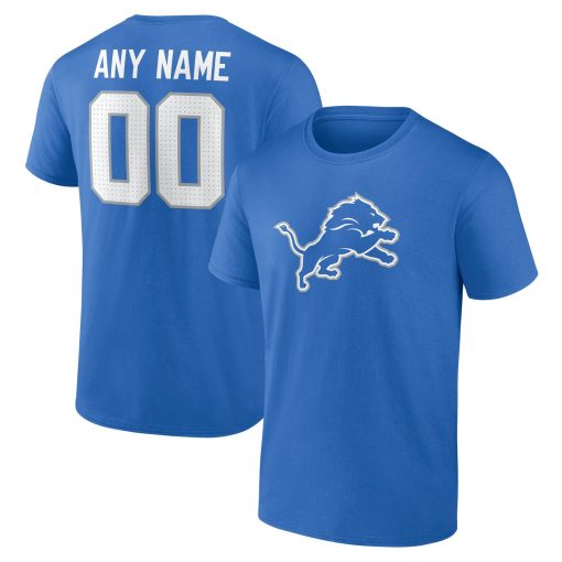 Detroit Lions  Team Authentic Custom T-Shirt – Blue