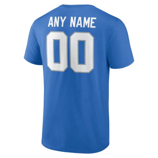 Detroit Lions  Team Authentic Custom T-Shirt – Blue - Image 3