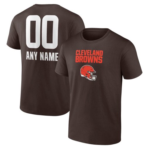 Cleveland Browns Personalized Name & Number Team Wordmark T-Shirt – Brown