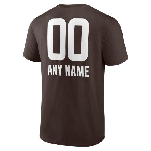 Cleveland Browns Personalized Name & Number Team Wordmark T-Shirt – Brown - Image 3