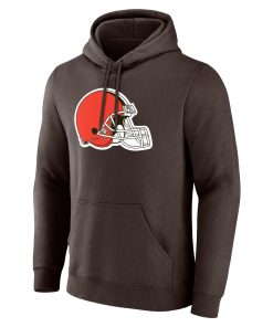 Alternative view of Cleveland Browns  Team Authentic Custom Pullover Hoodie – Brown