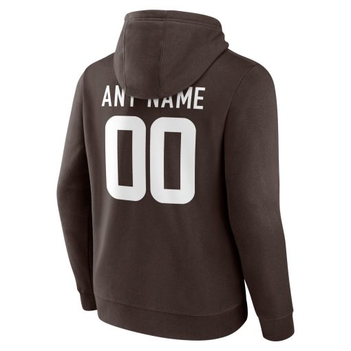 Cleveland Browns  Team Authentic Custom Pullover Hoodie – Brown - Image 3