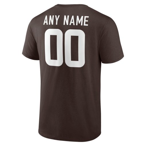 Cleveland Browns  Team Authentic Custom T-Shirt – Brown - Image 3