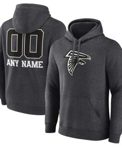 Atlanta Falcons Personalized Name & Number Monochrome Pullover Hoodie – Charcoal