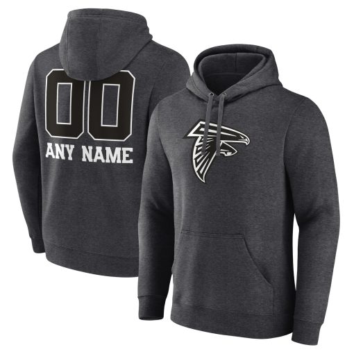 Atlanta Falcons Personalized Name & Number Monochrome Pullover Hoodie – Charcoal
