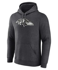 Alternative view of Baltimore Ravens Personalized Name & Number Monochrome Pullover Hoodie – Charcoal