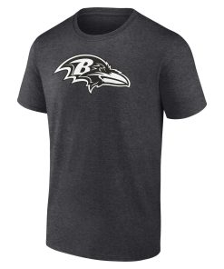 Alternative view of Baltimore Ravens Personalized Name & Number Monochrome T-Shirt – Charcoal