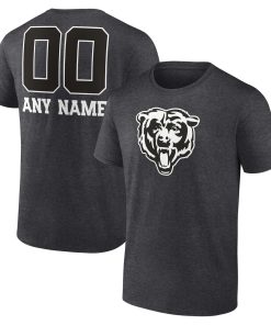 Chicago Bears Personalized Name & Number Monochrome T-Shirt – Charcoal