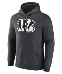 Alternative view of Cincinnati Bengals Personalized Name & Number Monochrome Pullover Hoodie – Charcoal