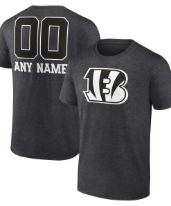 Cincinnati Bengals Personalized Name & Number Monochrome T-Shirt – Charcoal