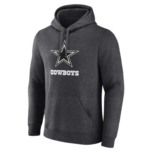 Dallas Cowboys Personalized Name & Number Monochrome Pullover Hoodie – Charcoal - Image 2