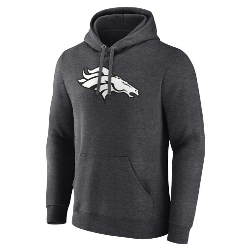 Denver Broncos Personalized Name & Number Monochrome Pullover Hoodie – Charcoal - Image 2