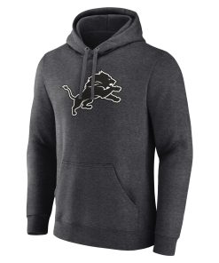 Alternative view of Detroit Lions Personalized Name & Number Monochrome Pullover Hoodie – Charcoal