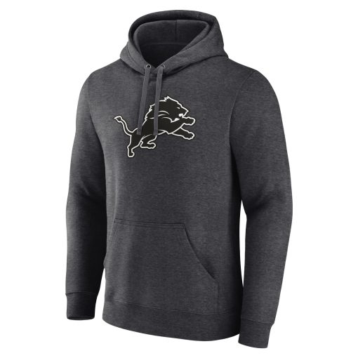 Detroit Lions Personalized Name & Number Monochrome Pullover Hoodie – Charcoal - Image 2