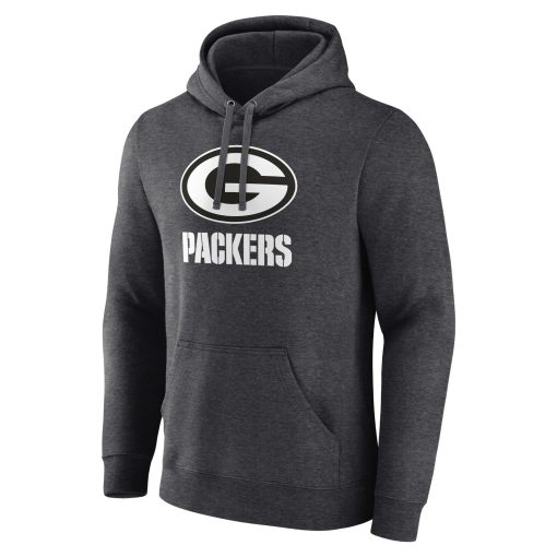 Green Bay Packers Personalized Name & Number Monochrome Pullover Hoodie – Charcoal - Image 2