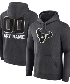 Houston Texans Personalized Name & Number Monochrome Pullover Hoodie – Charcoal