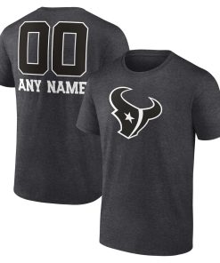 Houston Texans Personalized Name & Number Monochrome T-Shirt – Charcoal