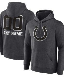Indianapolis Colts Personalized Name & Number Monochrome Pullover Hoodie – Charcoal