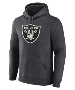 Alternative view of Las Vegas Raiders Personalized Name & Number Monochrome Pullover Hoodie – Charcoal