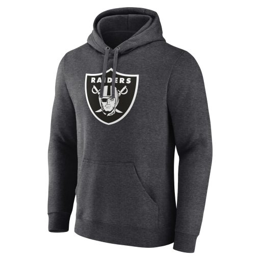 Las Vegas Raiders Personalized Name & Number Monochrome Pullover Hoodie – Charcoal - Image 2