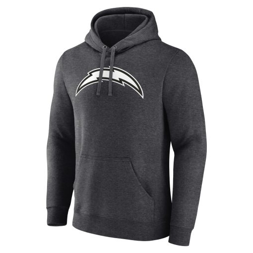 Los Angeles Chargers Personalized Name & Number Monochrome Pullover Hoodie – Charcoal - Image 2