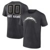 Los Angeles Chargers Personalized Name & Number Monochrome T-Shirt – Charcoal