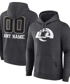 Los Angeles Rams Personalized Name & Number Monochrome Pullover Hoodie – Charcoal