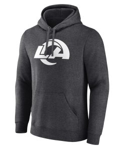 Alternative view of Los Angeles Rams Personalized Name & Number Monochrome Pullover Hoodie – Charcoal