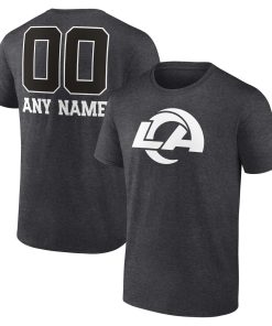 Los Angeles Rams Personalized Name & Number Monochrome T-Shirt – Charcoal
