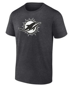 Alternative view of Miami Dolphins Personalized Name & Number Monochrome T-Shirt – Charcoal