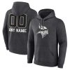 Minnesota Vikings Personalized Name & Number Monochrome Pullover Hoodie – Charcoal