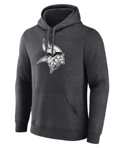Alternative view of Minnesota Vikings Personalized Name & Number Monochrome Pullover Hoodie – Charcoal