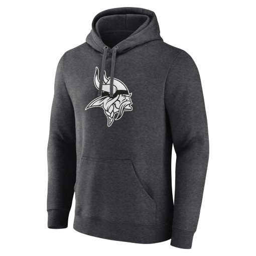 Minnesota Vikings Personalized Name & Number Monochrome Pullover Hoodie – Charcoal - Image 2