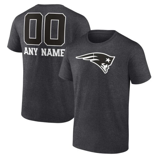 New England Patriots Personalized Name & Number Monochrome T-Shirt – Charcoal