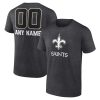 New Orleans Saints Personalized Name & Number Monochrome T-Shirt – Charcoal