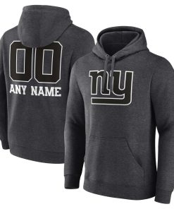 New York Giants Personalized Name & Number Monochrome Pullover Hoodie – Charcoal