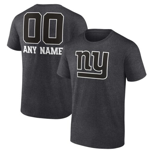 New York Giants Personalized Name & Number Monochrome T-Shirt – Charcoal