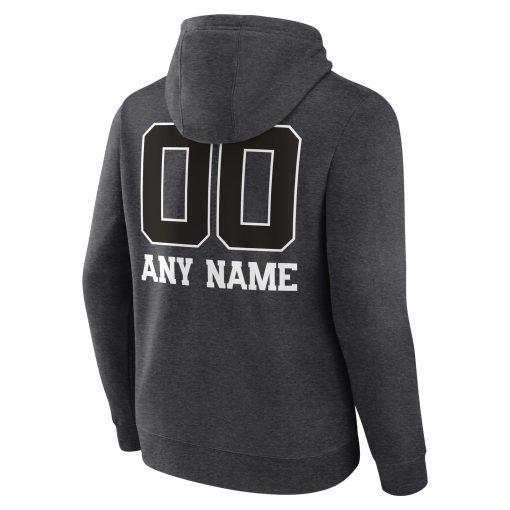 Pittsburgh Steelers Personalized Name & Number Monochrome Pullover Hoodie – Charcoal - Image 3