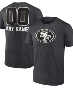 San Francisco 49ers Personalized Name & Number Monochrome T-Shirt – Charcoal