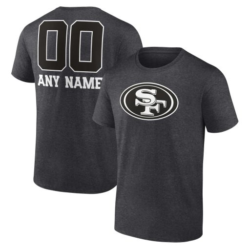 San Francisco 49ers Personalized Name & Number Monochrome T-Shirt – Charcoal